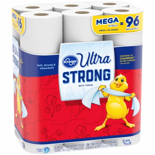 Kroger® Ultra Strong Toilet Paper Mega Roll Perspective: back