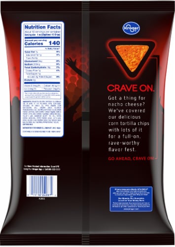 Kroger® Nacho Cheese Flavored Tortilla Chips Perspective: back