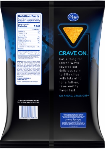 Kroger® Ranch Flavored Tortilla Chips Perspective: back