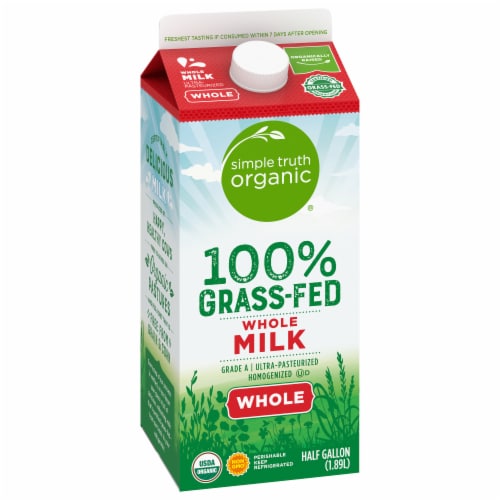 Simple Truth Organic® Grass-Fed Whole Milk, 1/2 gal - Kroger