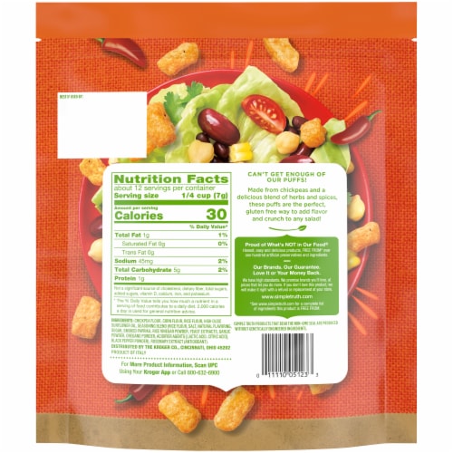 Simple Truth™ Gluten Free Chipotle Pepper Chickpea Puffs Salad Toppers Perspective: back