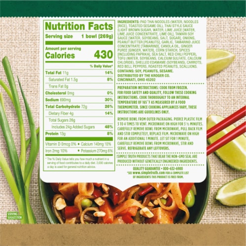 Simple Truth™ Tofu Pad Thai Frozen Meal Perspective: back