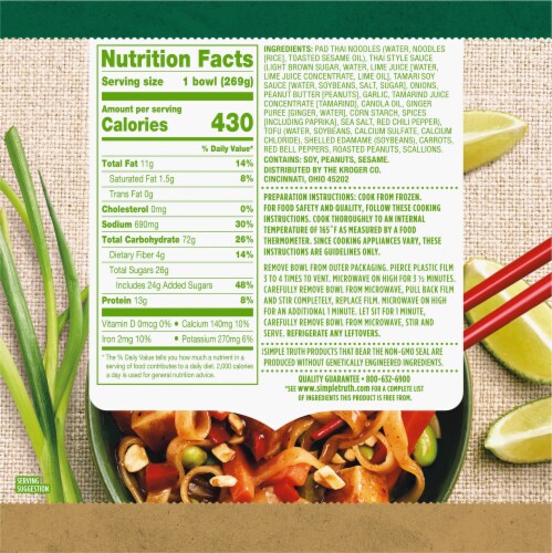 Simple Truth™ Tofu Pad Thai Frozen Meal Perspective: back