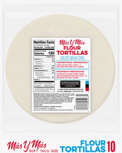 Mas y Mas™ Soft Taco Size Flour Tortillas Perspective: back
