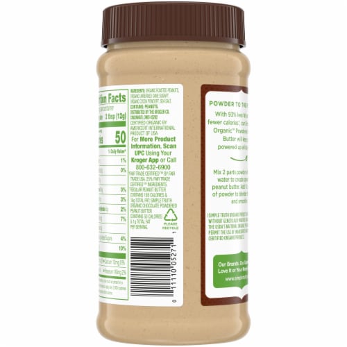 Simple Truth Organic™ Chocolate Powdered Peanut Butter Perspective: back