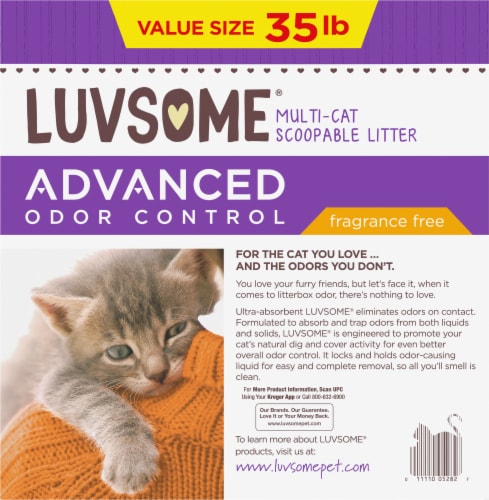 Luvsome® Advanced Odor Control Fragrance Free Multi-Cat Scoopable Cat Litter Perspective: back