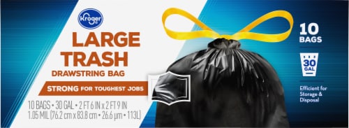 Kroger® 30 Gallon Large Drawstring Trash Bags Perspective: back