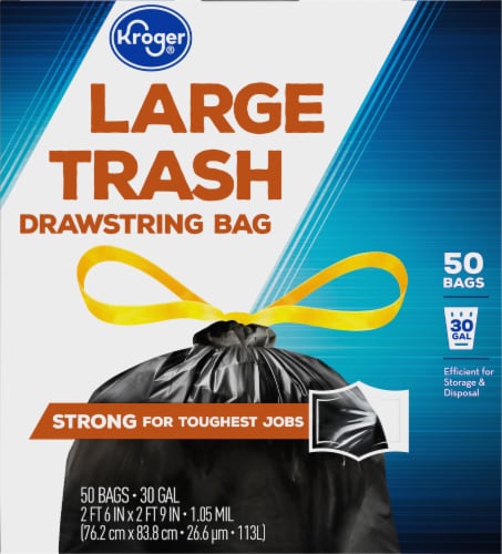 Kroger® Large Drawstring 30 Gallon Trash Bags Perspective: back
