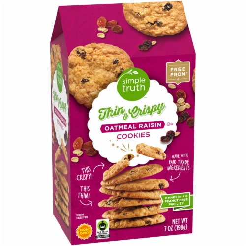 Simple Truth™ Oatmeal Raisin Thin and Crispy Cookies Perspective: back