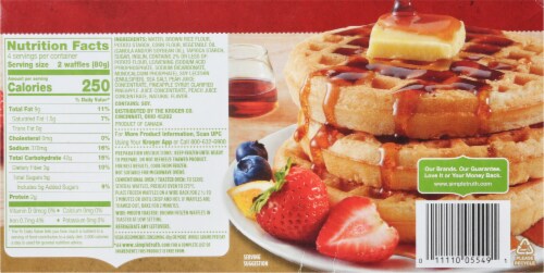 Simple Truth® Gluten Free Homestyle Waffles Perspective: back