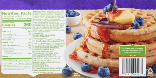Simple Truth® Gluten Free Frozen Blueberry Waffles Perspective: back