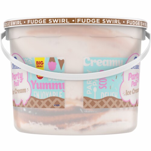 Kroger® Deluxe Party Pail Fudge Swirl Flavored Ice Cream Family Size Perspective: back