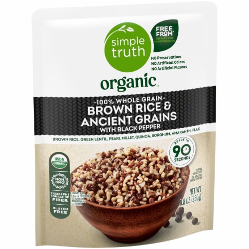 Simple Truth Organic® 100% Whole Grain Brown Rice & Ancient Grains with Black Pepper Perspective: back