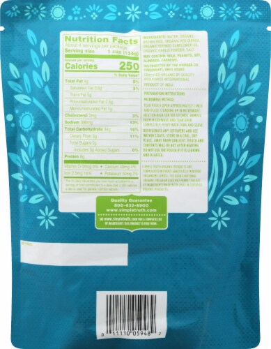 Simple Truth Organic™ Garlic Flavored 100% Whole Grain Brown Rice & Quinoa Perspective: back