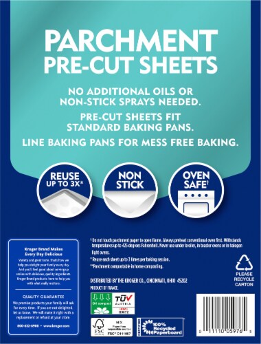 Kroger® Parchment Paper Pre-Cut Sheets Perspective: back