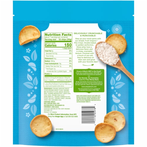 Simple Truth Organic™ Sea Salt Double Baked Pita Crisps Perspective: back