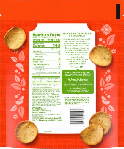 Simple Truth Organic™ Mediterranean Herb Double Baked Pita Crisps Perspective: back
