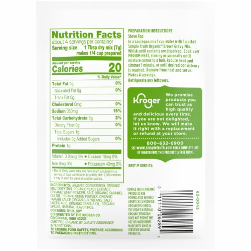 Simple Truth Organic™ Brown Gravy Mix Perspective: back