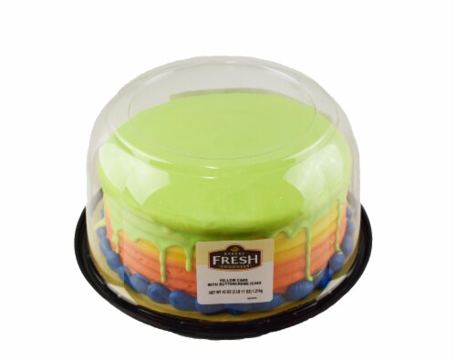 Bakery Fresh Goodness Double Layer Yellow Cake with Buttercream Icing Perspective: back