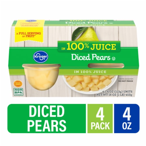 Kroger® Diced Pear Cups in 100% Juice Perspective: back