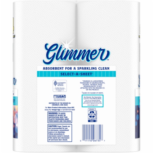 Kroger® Glimmer™ Select-A-Sheet Paper Towels Perspective: back