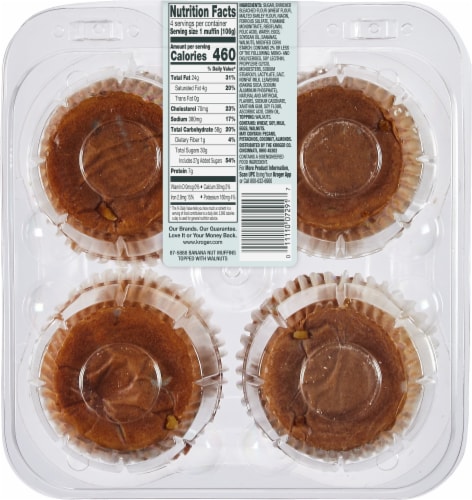 Bakery Fresh Goodness Banana Nut Muffins Perspective: back