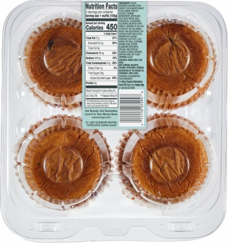 Bakery Fresh Blueberry Muffins Perspective: back