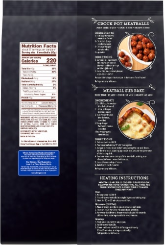 Kroger® Flame Broiled Homestyle Frozen Meatballs Perspective: back
