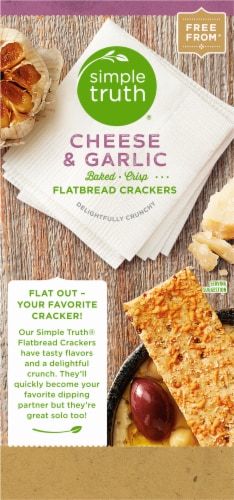 Simple Truth® Cheese & Garlic Flatbread Crackers Perspective: back