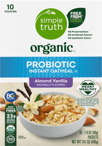 Simple Truth Organic® Probiotic Almond Vanilla Instant Oatmeal Perspective: back