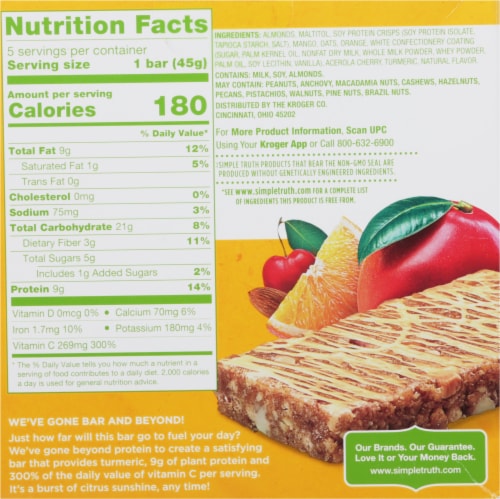 Simple Truth™ Citrus Medley Protein & Vitamin C Bars Perspective: back