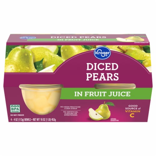 Kroger® Diced Pears in Fruit Juice Cups Perspective: back