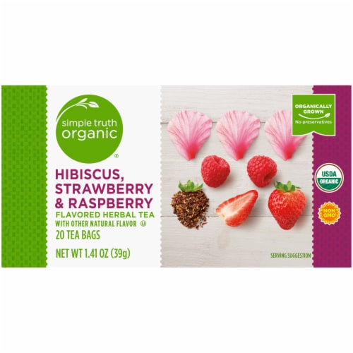 Simple Truth Organic® Hibiscus Strawberry & Raspberry Flavored Herbal Tea Perspective: back