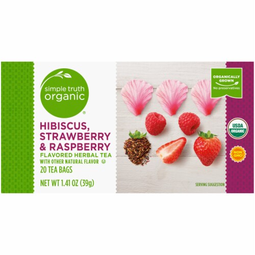 Simple Truth Organic® Hibiscus Strawberry & Raspberry Flavored Herbal Tea Perspective: back