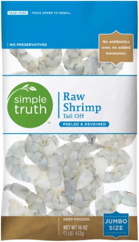 Simple Truth® Jumbo Raw Shrimp Peeled & Deveined Tail Off Perspective: back