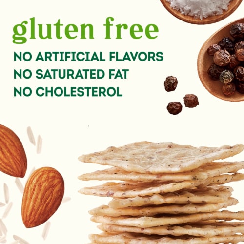 Simple Truth® Gluten Free Sea Salt & Pepper Almond Crisps Crackers Perspective: back