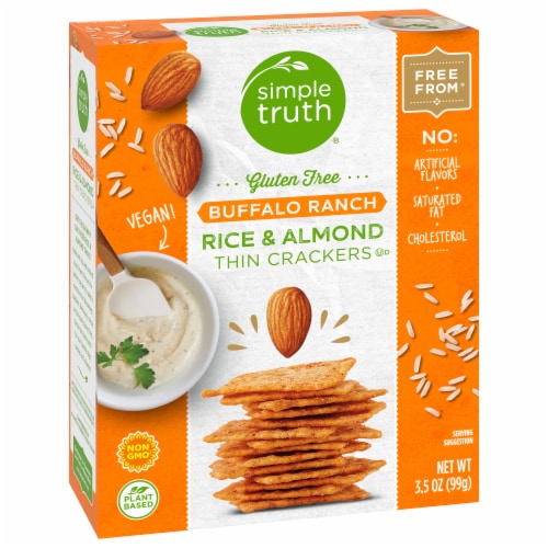 Simple Truth® Gluten Free Buffalo Ranch Rice & Almond Thin Crackers Perspective: back