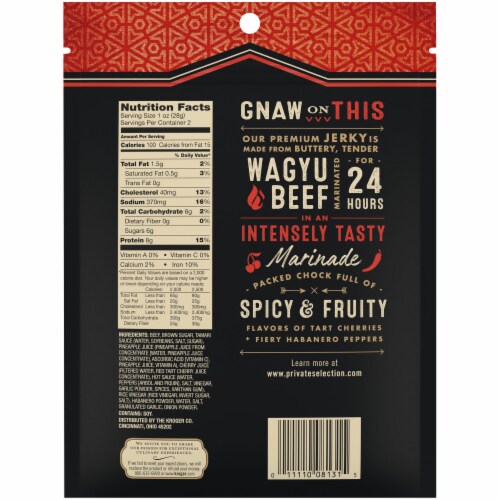 Private Selection™ Cheribanero Wagyu Beef Jerky Perspective: back