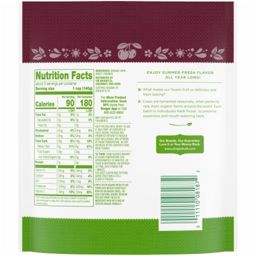 Simple Truth Organic® Dark Sweet Cherries Perspective: back