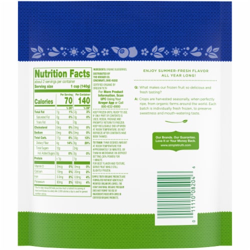Simple Truth Organic® Blueberries Perspective: back