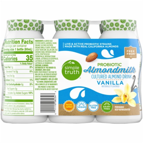 Simple Truth™ Vanilla Probiotic Almondmilk Yogurt Drinks Perspective: back