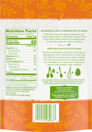 Simple Truth Organic™ Plant Based Egg Replacer Perspective: back