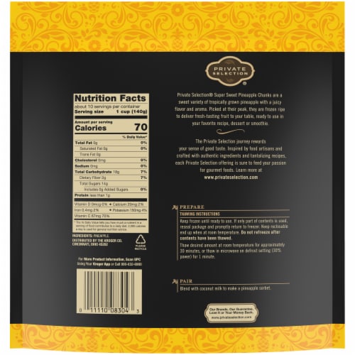 Private Selection® Super Sweet Frozen Pineapple Chunks Perspective: back