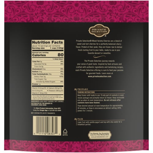 Private Selection® Mixed Variety Cherries Frozen Fruit Perspective: back