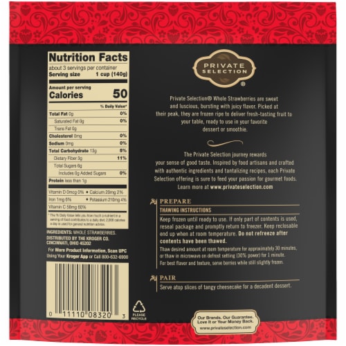 Private Selection® Whole Frozen Strawberries Perspective: back