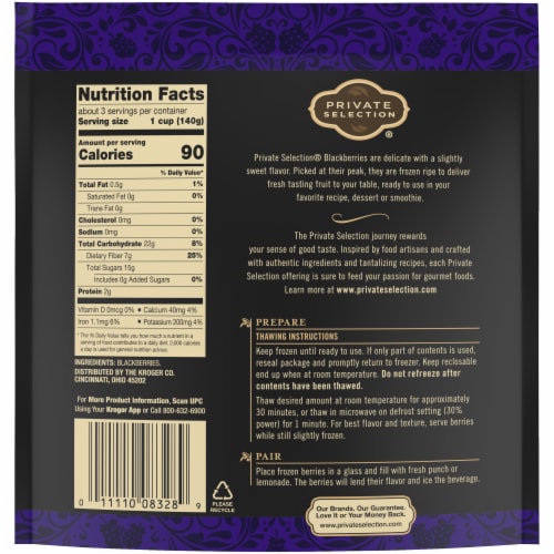 Private Selection® Frozen Blackberries Perspective: back