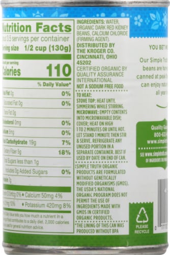 Simple Truth Organic® Red Kidney Beans Perspective: back