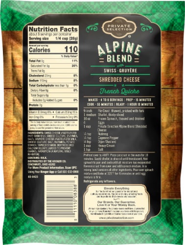 Private Selection® Alpine Blend Swiss & Gruyere Thick Cut Shredded Cheese Perspective: back