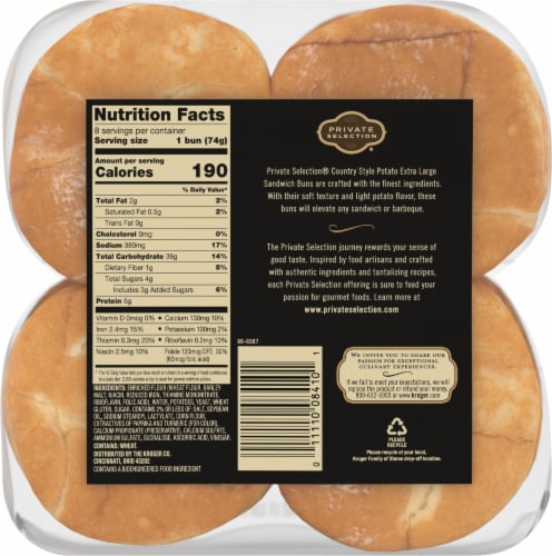 Private Selection® Country Style Potato Extra Large Sandwich Buns Perspective: back