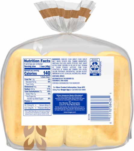Kroger® Potato Hot Dog Buns Perspective: back
